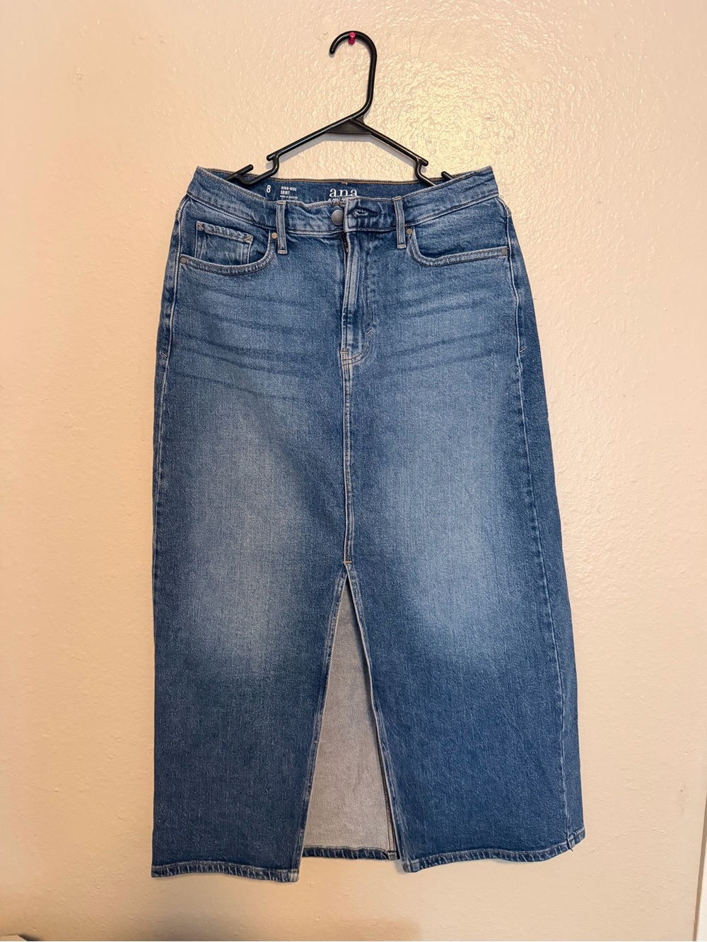 a.n.a High-Rise Dark Blue Denim Skirt